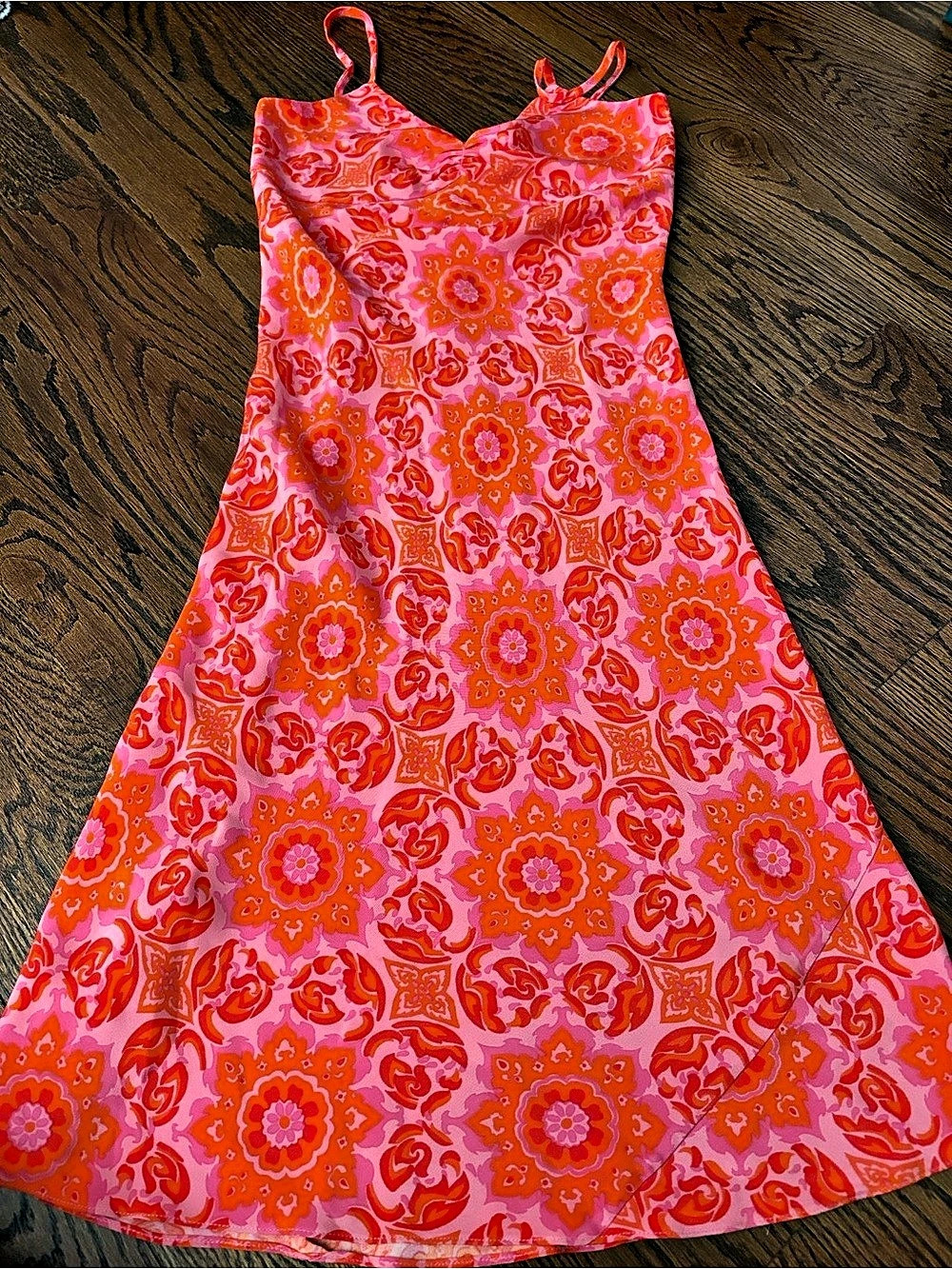 Tibi Floral 100% Silk 90s Style Gathered Bust Slip Dress